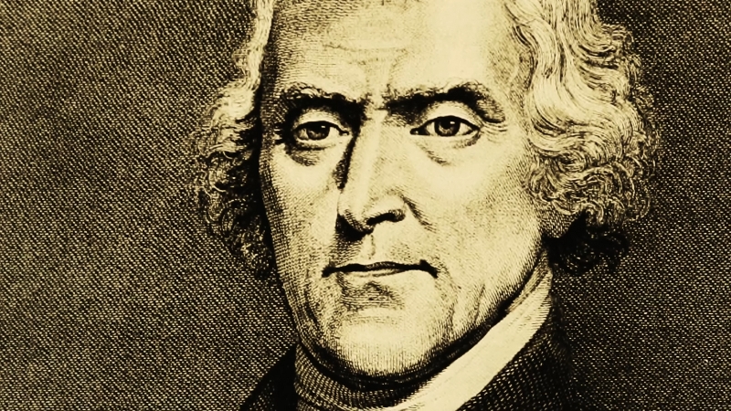 A portrait of Thomas Jefferson